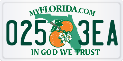 FL license plate 0253EA