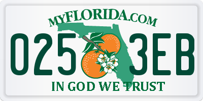 FL license plate 0253EB
