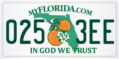 FL license plate 0253EE