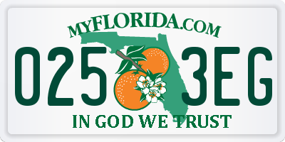 FL license plate 0253EG