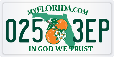 FL license plate 0253EP