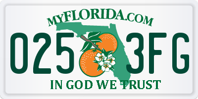 FL license plate 0253FG