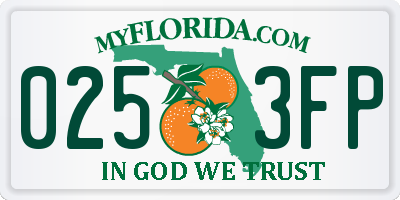 FL license plate 0253FP