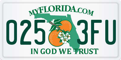 FL license plate 0253FU