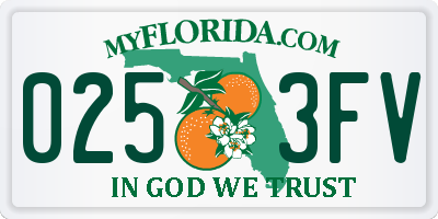 FL license plate 0253FV