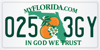 FL license plate 0253GY