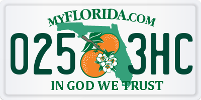 FL license plate 0253HC