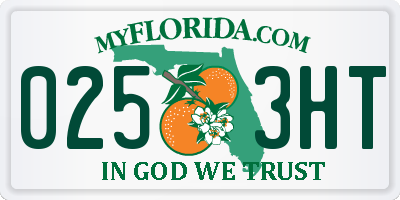 FL license plate 0253HT