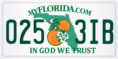 FL license plate 0253IB