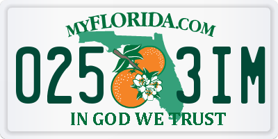 FL license plate 0253IM