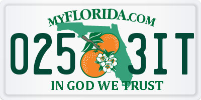 FL license plate 0253IT