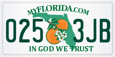FL license plate 0253JB