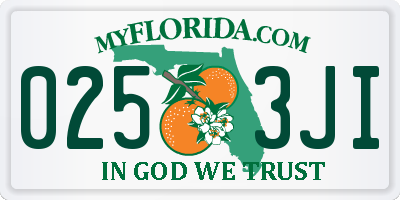 FL license plate 0253JI