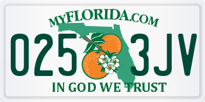 FL license plate 0253JV