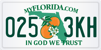 FL license plate 0253KH