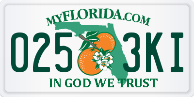 FL license plate 0253KI