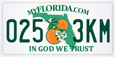 FL license plate 0253KM