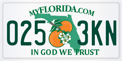 FL license plate 0253KN