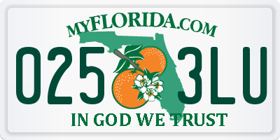 FL license plate 0253LU