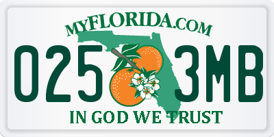 FL license plate 0253MB