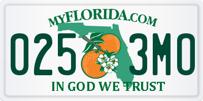 FL license plate 0253MO
