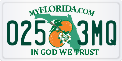 FL license plate 0253MQ