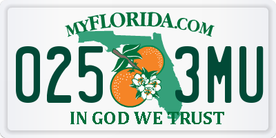FL license plate 0253MU