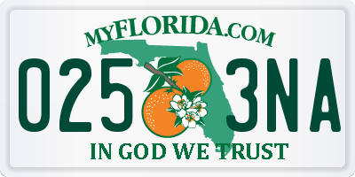 FL license plate 0253NA