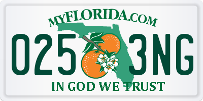 FL license plate 0253NG