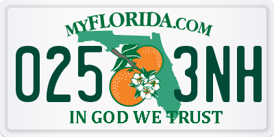 FL license plate 0253NH