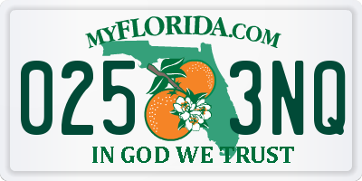 FL license plate 0253NQ