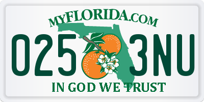 FL license plate 0253NU
