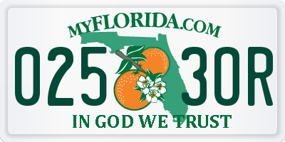 FL license plate 0253OR