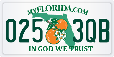 FL license plate 0253QB
