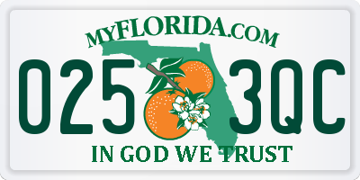 FL license plate 0253QC