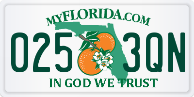 FL license plate 0253QN