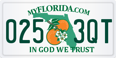 FL license plate 0253QT
