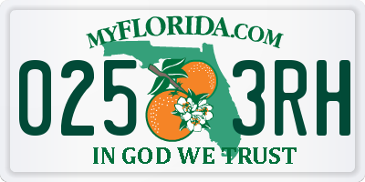 FL license plate 0253RH