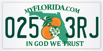 FL license plate 0253RJ