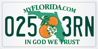 FL license plate 0253RN