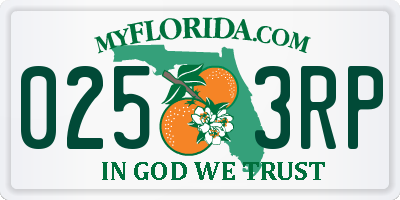 FL license plate 0253RP
