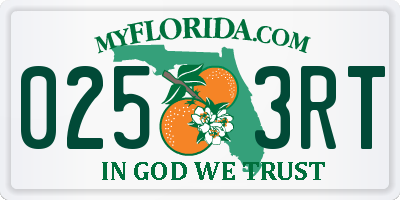 FL license plate 0253RT