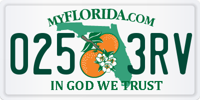 FL license plate 0253RV