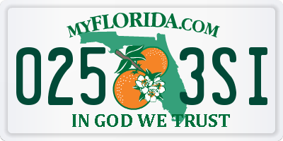 FL license plate 0253SI
