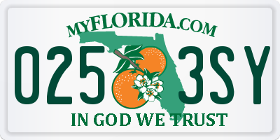 FL license plate 0253SY