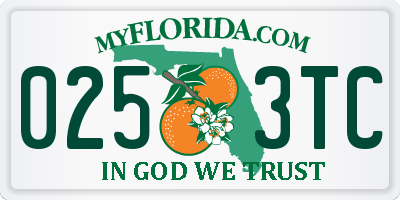 FL license plate 0253TC