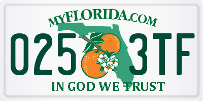 FL license plate 0253TF