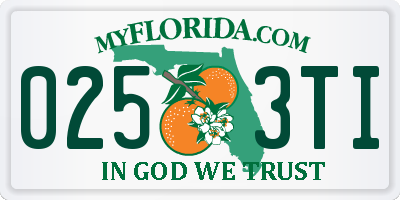 FL license plate 0253TI