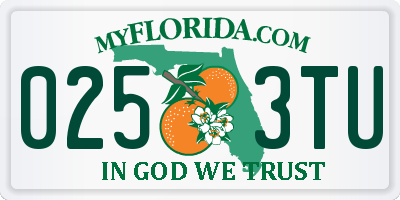 FL license plate 0253TU