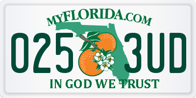 FL license plate 0253UD